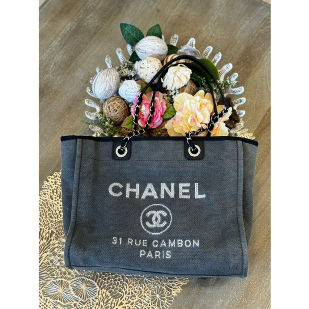 Auth Chanel Deauville Tote Bag